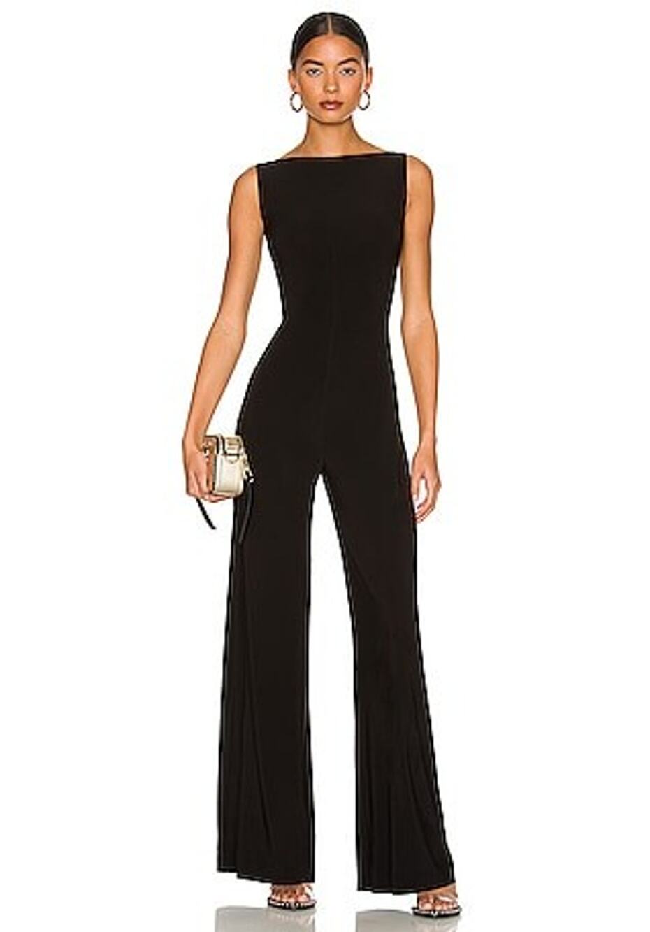 Norma Kamali Sleeveless X Straight Leg Jumpsuit - S
